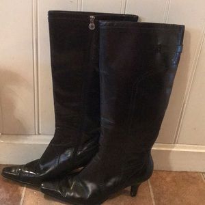 👠SALE👠Etienne Aigner Leather Knee High Zip Boots